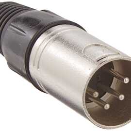 xlr四芯卡侬头公头 4p卡农插头镀镍 黑色胶尾