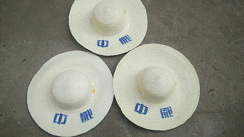 劳保漂白麦秆草帽 包边带荷花定制防晒遮阳户外田园帽 批发