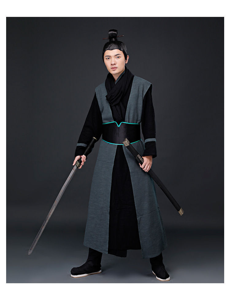 影视古装秦时明月同款古装男棉麻武侠剑客古装影楼写真剧组演出服