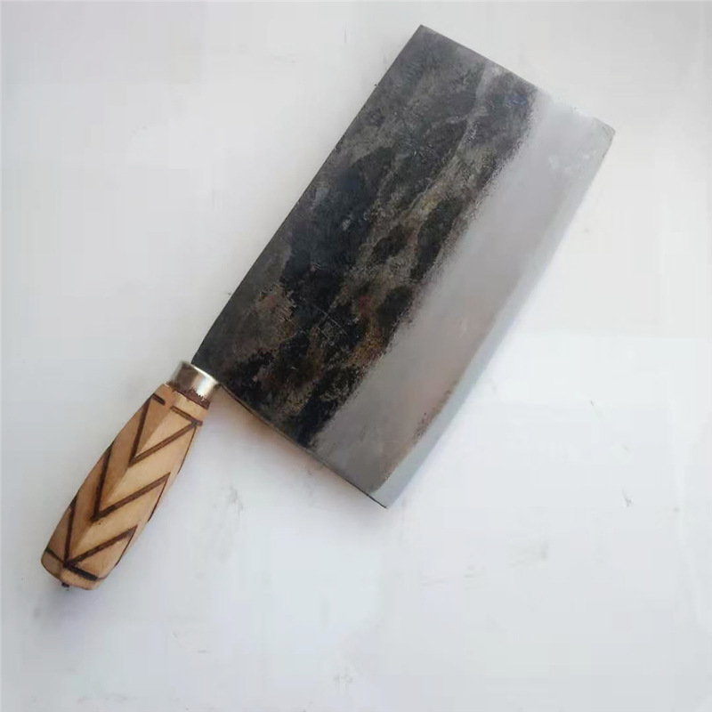 砍骨刀斩骨头刀厨师用菜刀2斤铁刀手工锻打夹钢方头骨刀老款剁骨