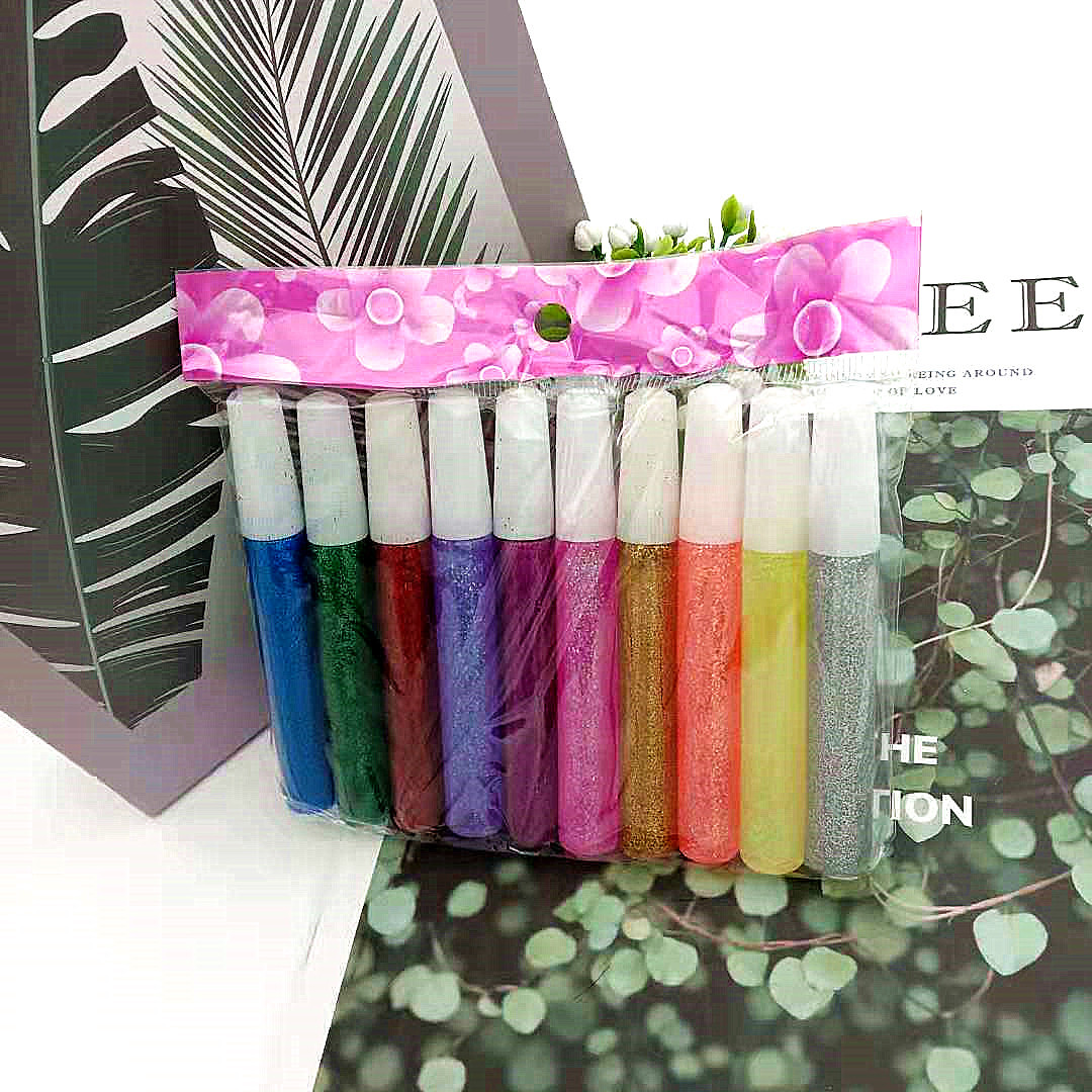 厂家直销金葱胶水 闪光彩粉胶七彩胶diy儿童绘画金粉胶