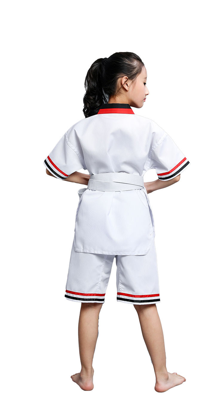 儿童跆拳道服成人道服长袖短袖款纯棉男女款定制春夏季跆拳道服装