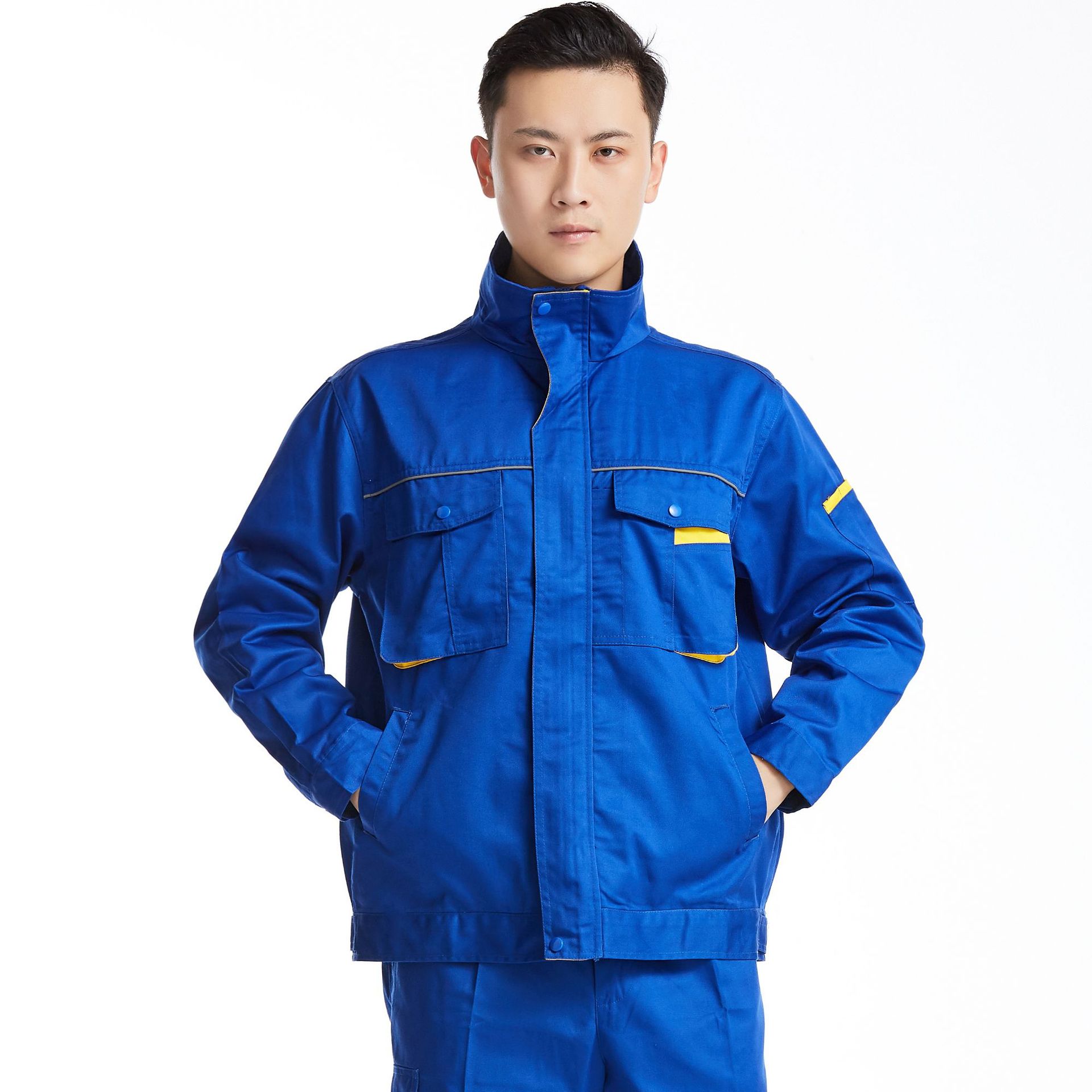 定制秋冬工作服劳保服夹克工衣男式工装长袖套装现货批发定做厂服
