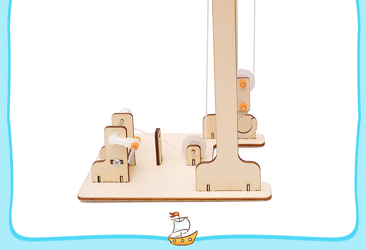 小学生手工创意科技小制作 diy手摇起重机材料包stem教育科学玩具