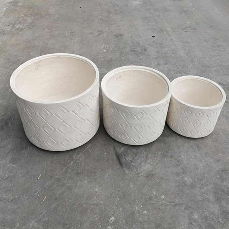 佛山园艺装饰镁水泥花盆家庭摆件 仿砂岩桌面盆景玻璃纤维花钵