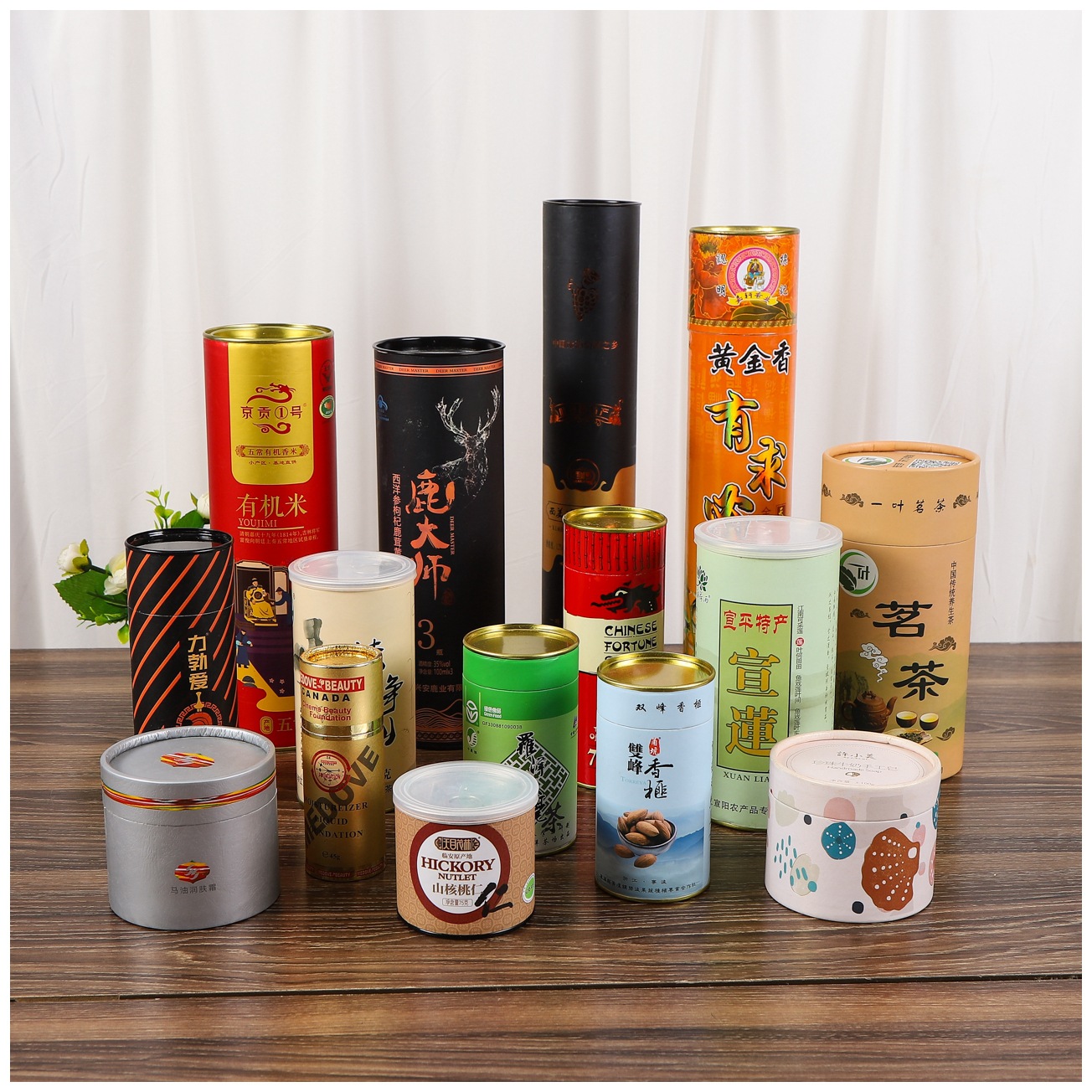 定做茶叶包装罐 彩印圆形纸筒可批发 烫金食品马口铁纸罐厂家直销