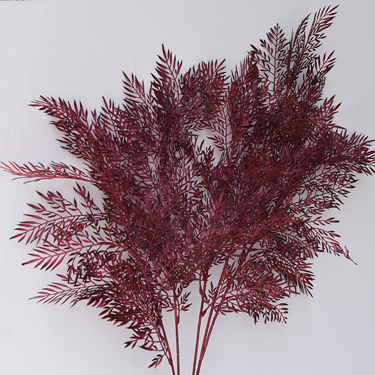 加密迷雾凤尾叶 高枝雾凇 假绿植装饰花艺塑料花商场酒店道具婚礼