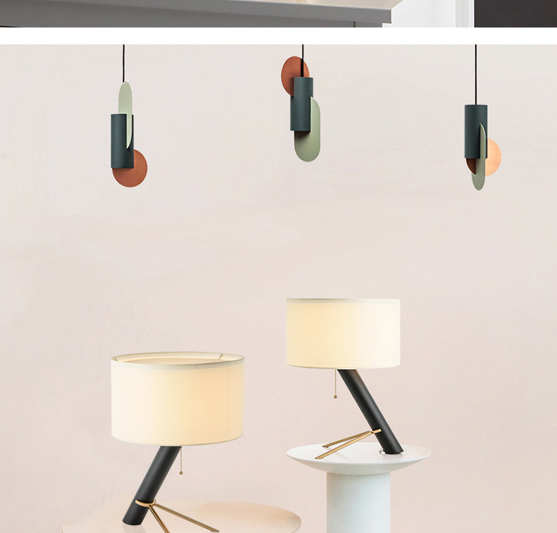 现代简约个性拉绳台灯卧室客厅样板间美式复古中式创意装饰台灯具