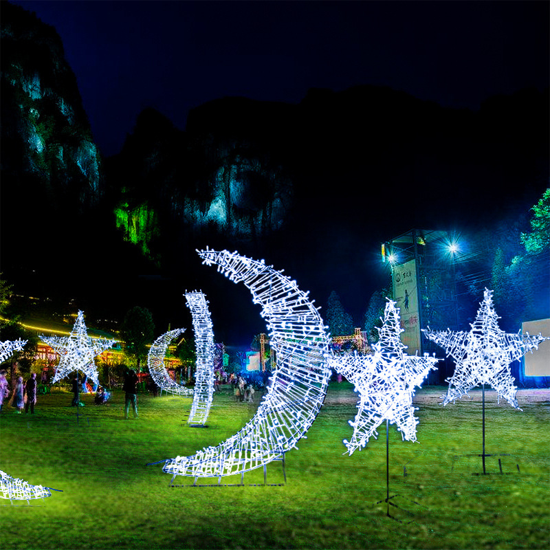 户外led星星月亮造型灯草坪灯光节日气氛亮化工程园林景观造型灯