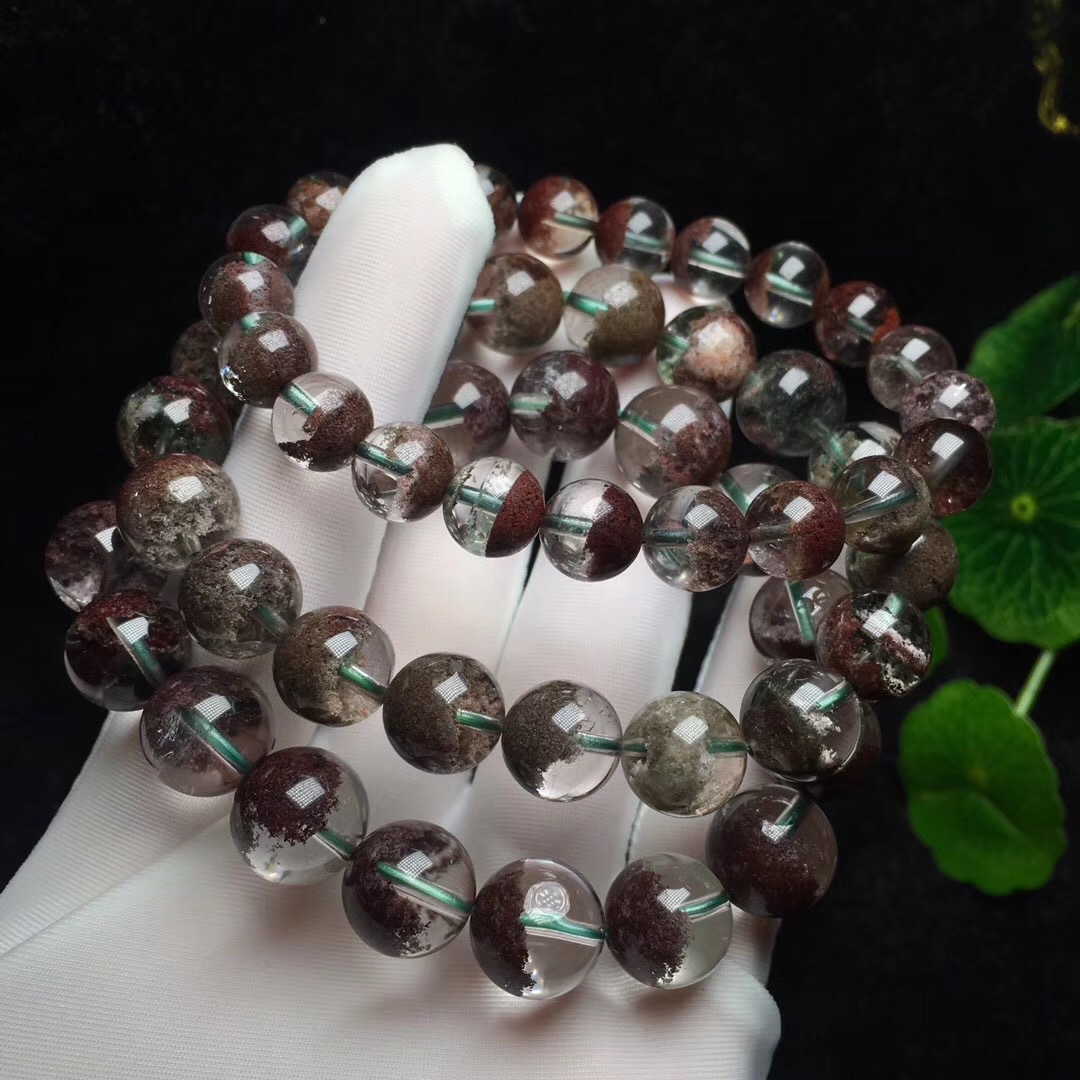 天然绿幽灵聚宝盆手串绿幽灵半盆手链水晶链男女通用款干净无杂裂