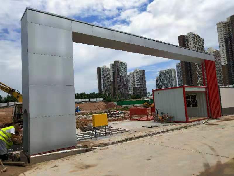 建筑工地大门 铝塑板工地门 深圳市新型现代风格围挡工地大门