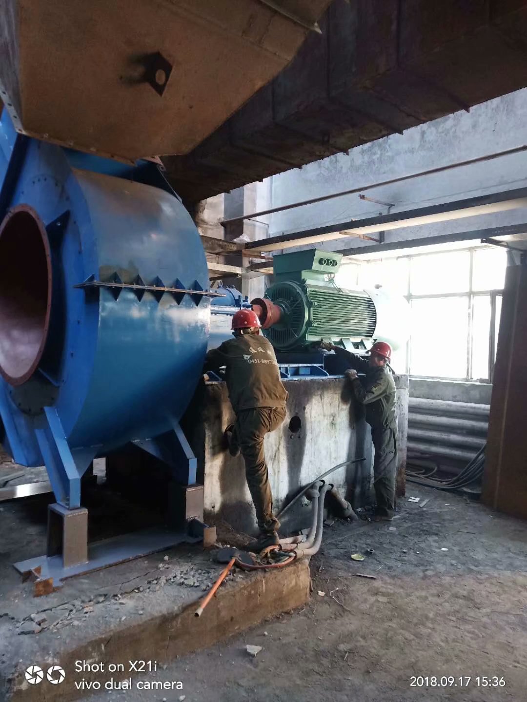 工业风机安装锅炉鼓引风机安装通风管道安装哈尔滨风机厂专业安装