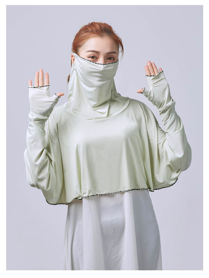 防晒口罩女薄夏季新款开车骑车遮脸透气护颈冰丝面罩户外冰丝披肩