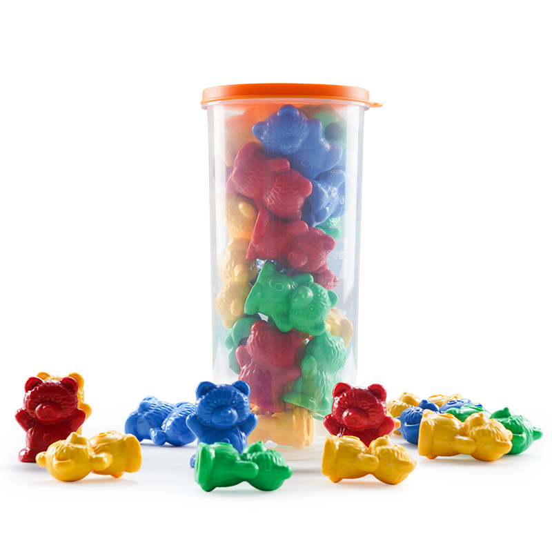 跨境六色小熊砝码早教玩具幼儿园蒙氏启蒙婴学教数60件