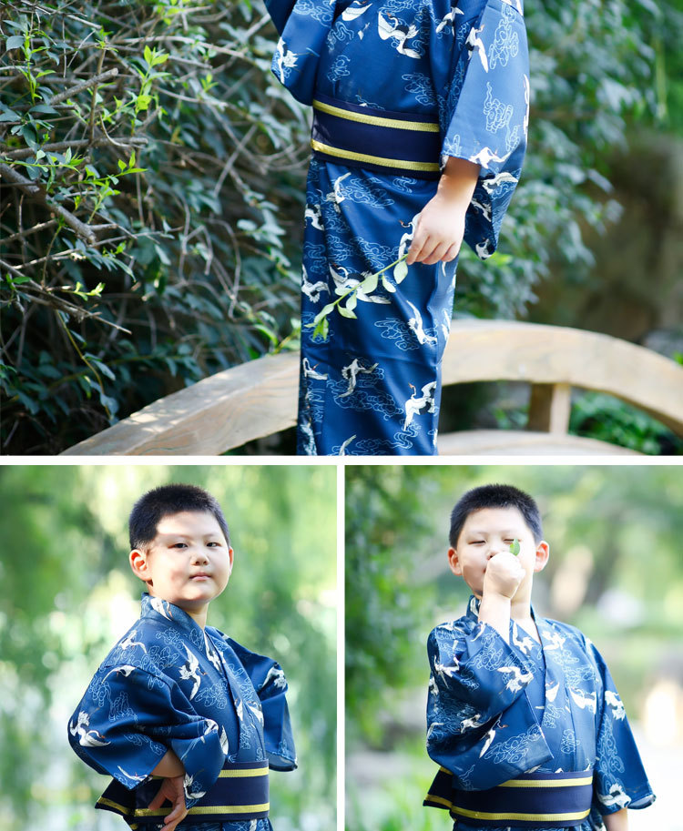 日本和服男童4-12岁小男孩传统正装和服日本武士和服