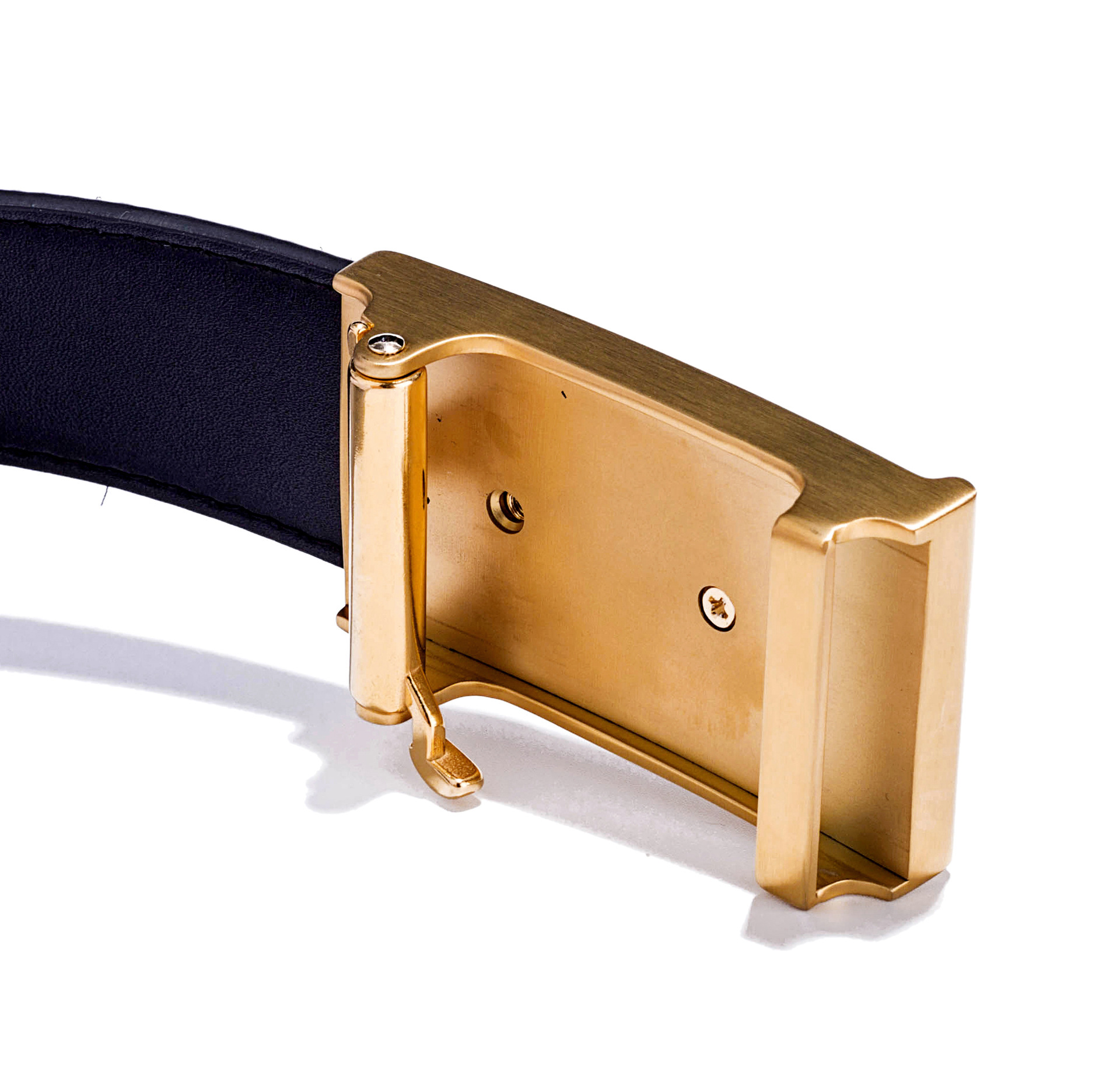 男士钢扣真皮腰带 高端品质 原版荔枝纹进口头层牛皮自动扣皮带