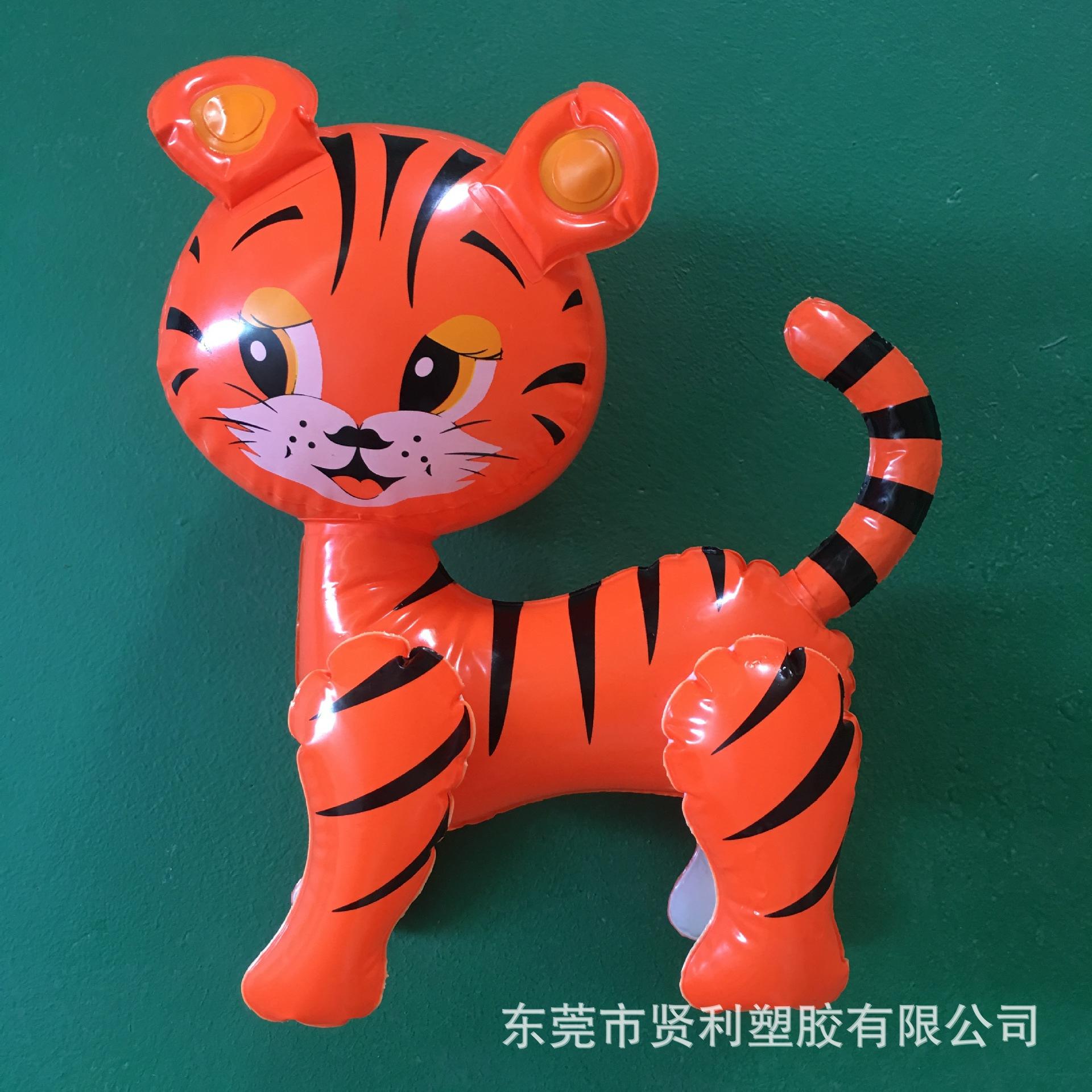 厂家pvc充气老虎公仔 儿童充气玩偶虎年造型充气公仔动物玩具