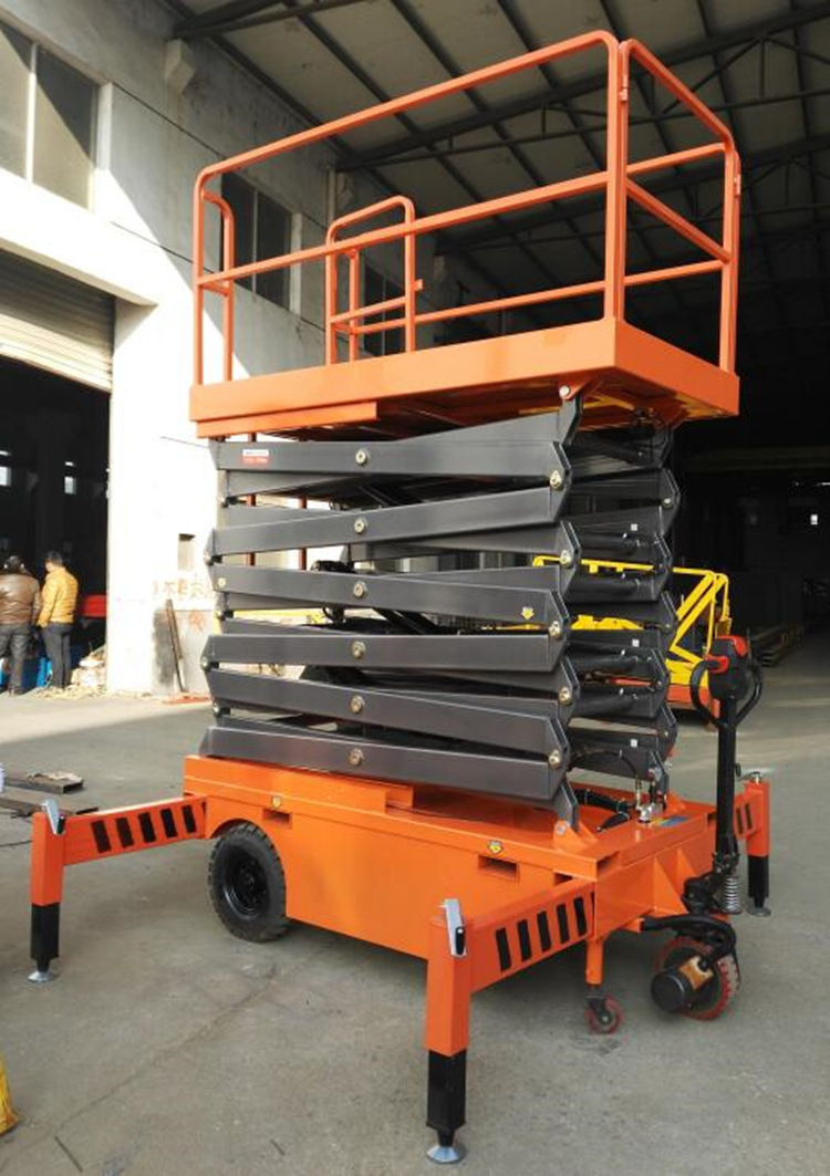 移动式单柱铝合金升降机单桅8米电动升降平台梯车登高空作业平台