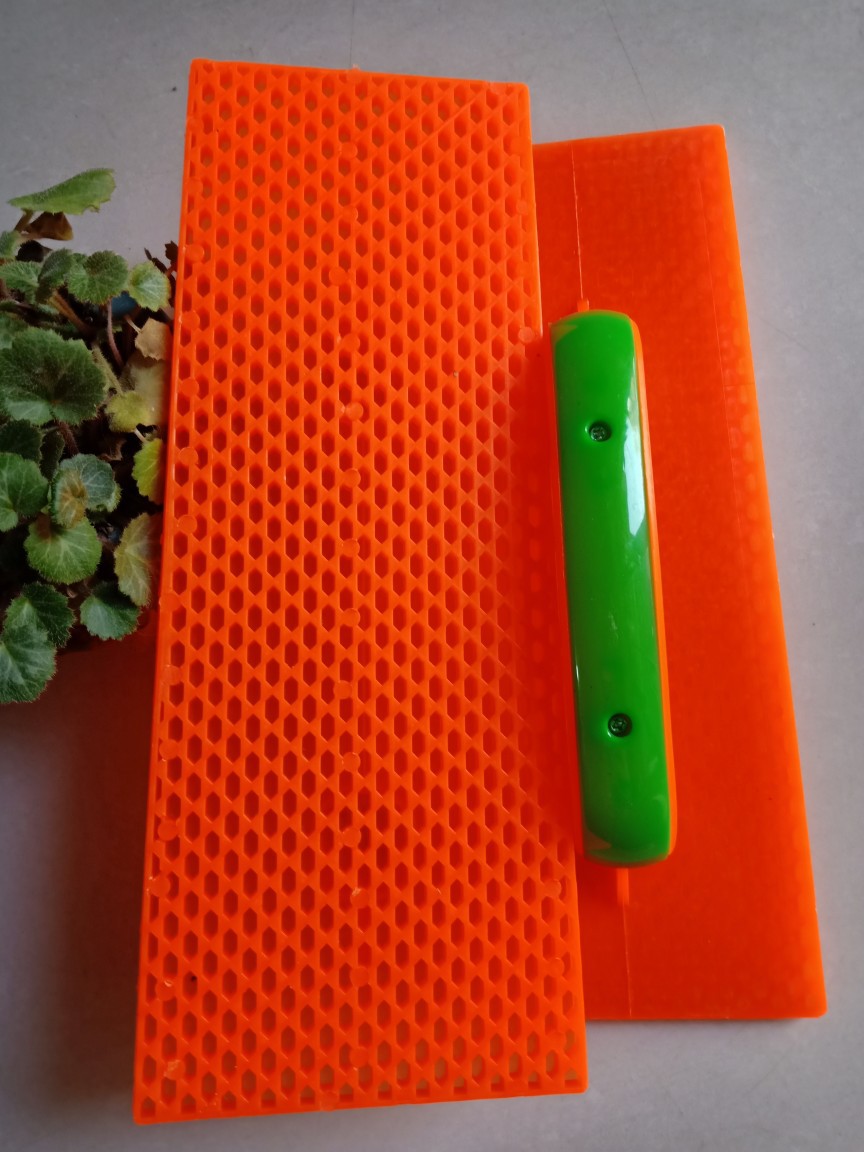 5桔红圆把塑料抹子抹泥板建筑沙抹子托灰板抹泥抹子木哈