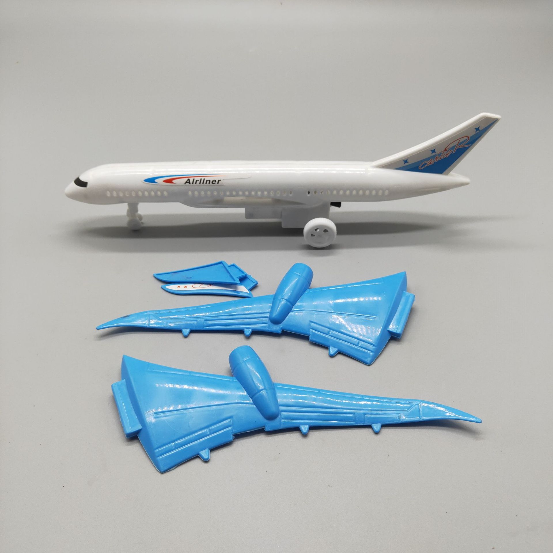 拉线小玩具拉线大客机飞机30厘米拼装飞机地摊货儿童玩具