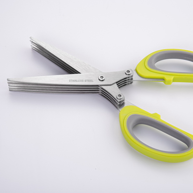 Stainless Steel Five-Layer Green Onion Cutter Five-Layer Green Onion Cutter Spice Seaweed Shredded Scissors Office 