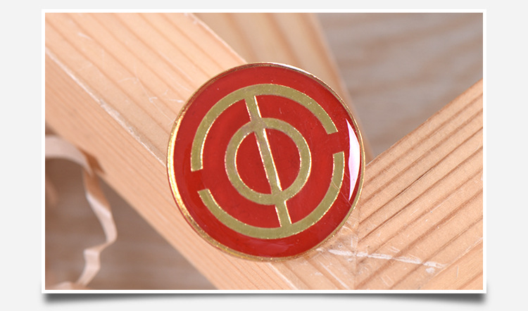 铜质滴塑圆形工会会徽胸牌 劳工总会胸章 工会徽章蝴蝶扣圆形胸章