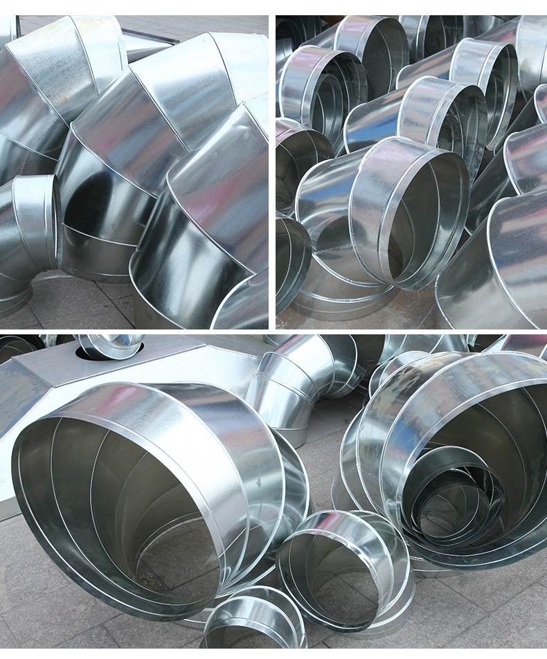 加工镀锌白铁皮风管弯头螺旋风管90度弯头304不锈钢通风管道配件