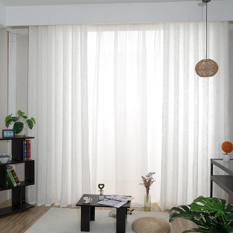 大肚纱阳台纱纯白色纱帘白纱窗帘成品窗纱定制窗帘飘窗定制批发