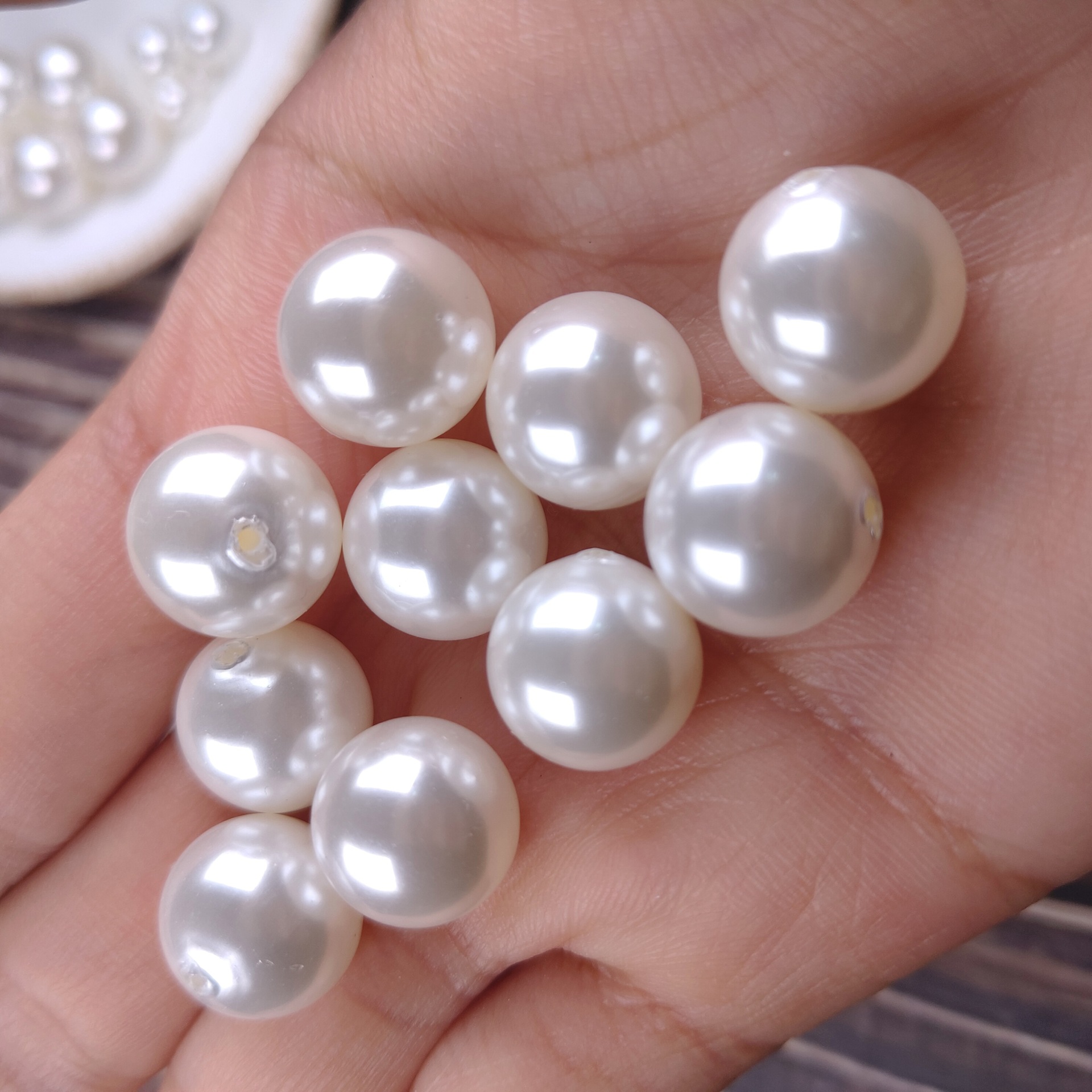 南洋贝珠3-24mm厂家现货批发手工串珠散珠贝壳珍珠diy饰品配件