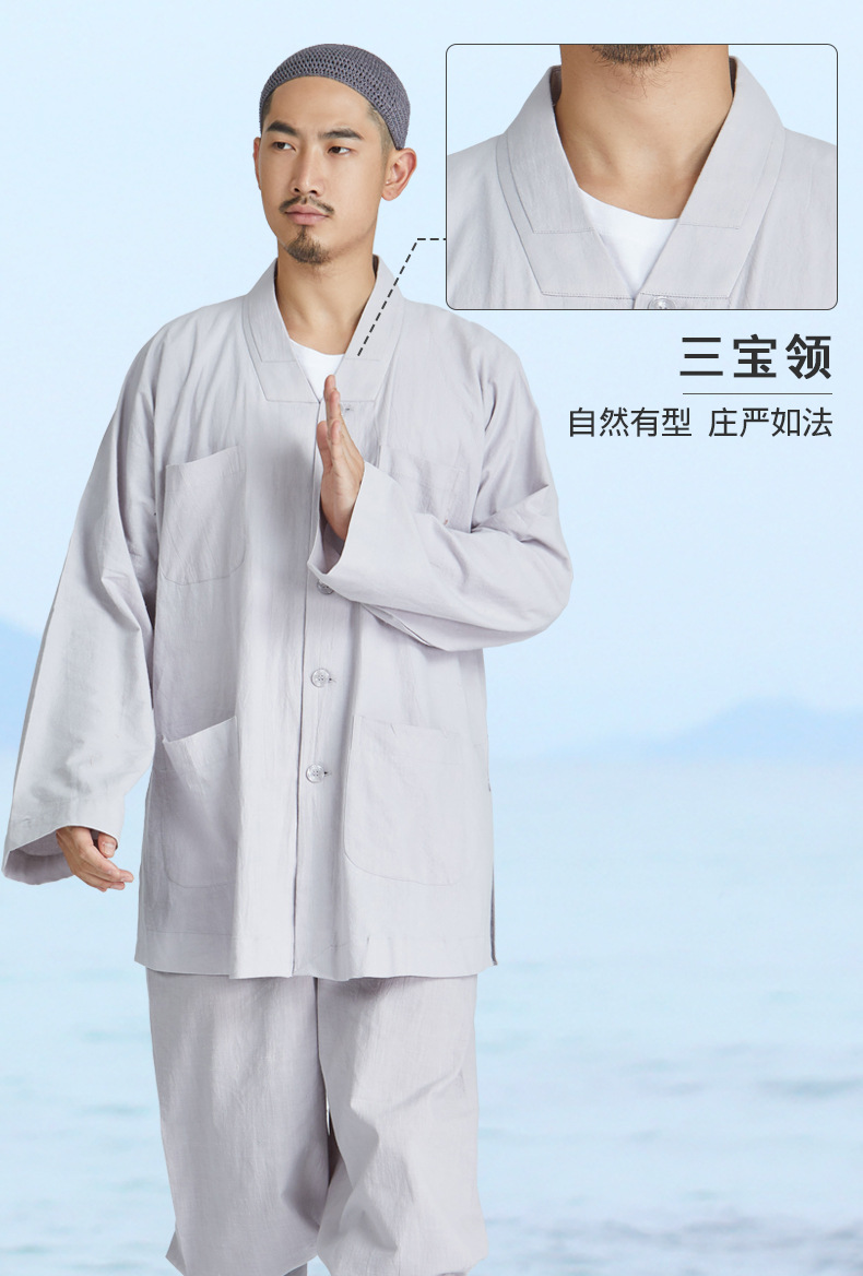 弘通短褂套装全棉僧服和尚僧衣了尘僧袍短衫小褂男女四季