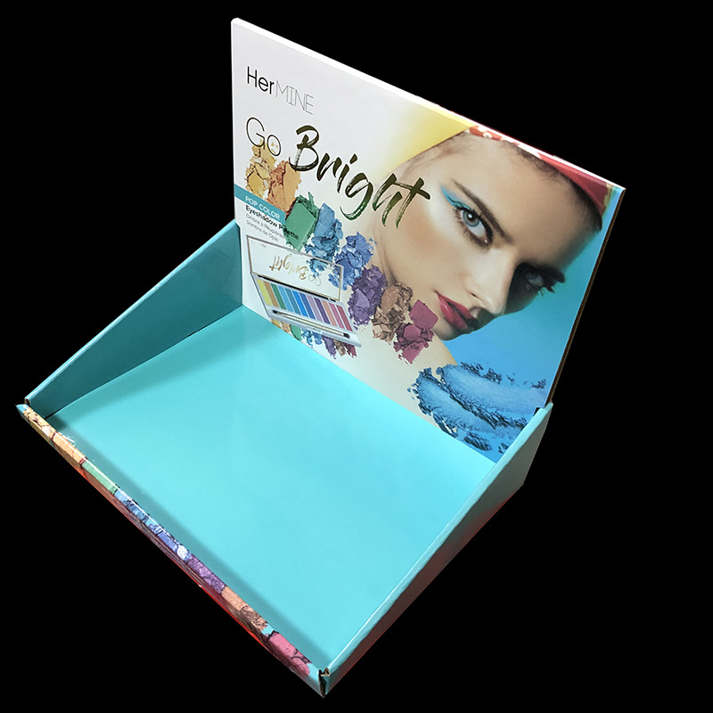 瓦楞彩印展示盒定制烫金烫银uv护肤品彩妆美甲产品展示瓦楞纸盒