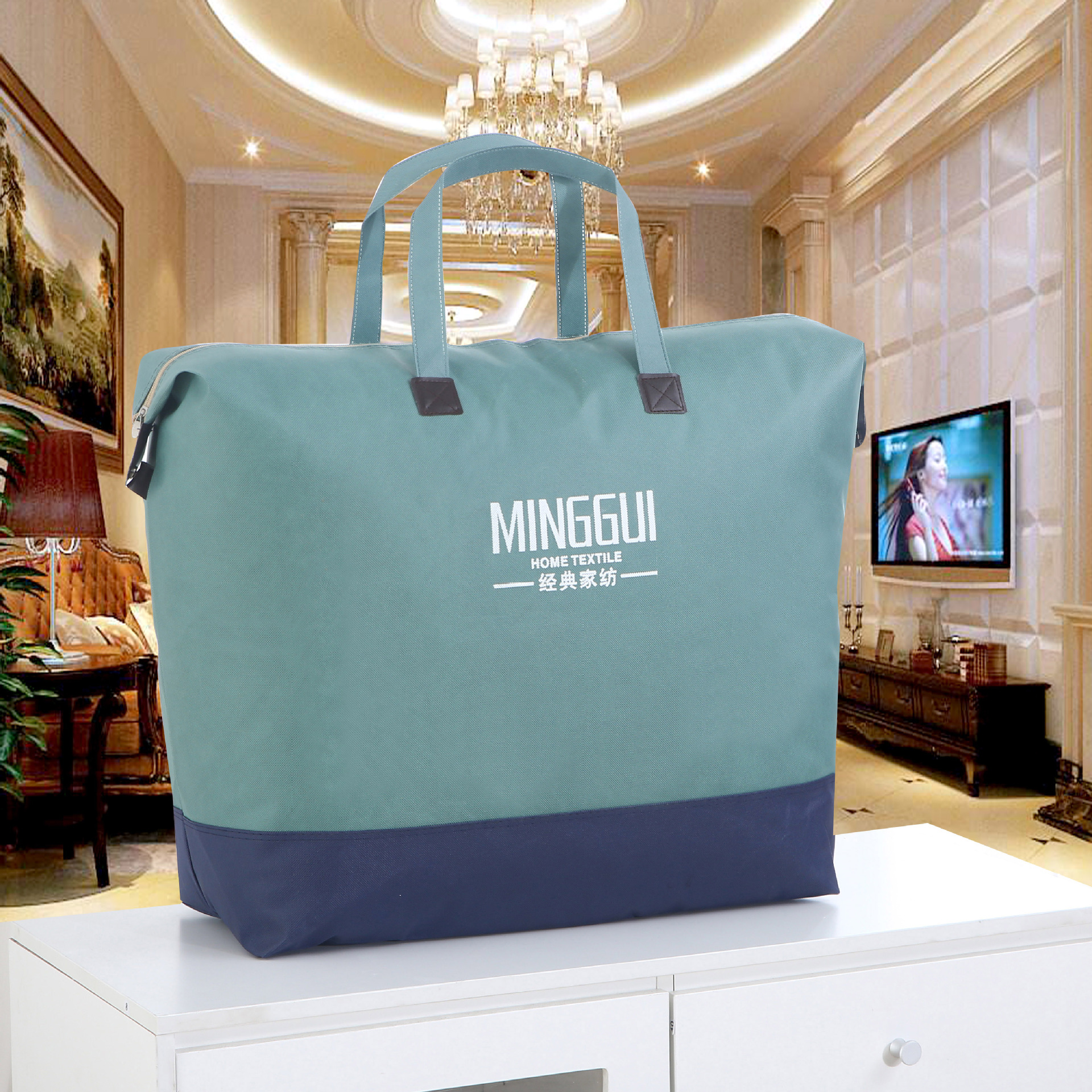 5成交5206pcs白片家纺钢丝包被芯手提袋家纺被子包装袋透明被芯手提