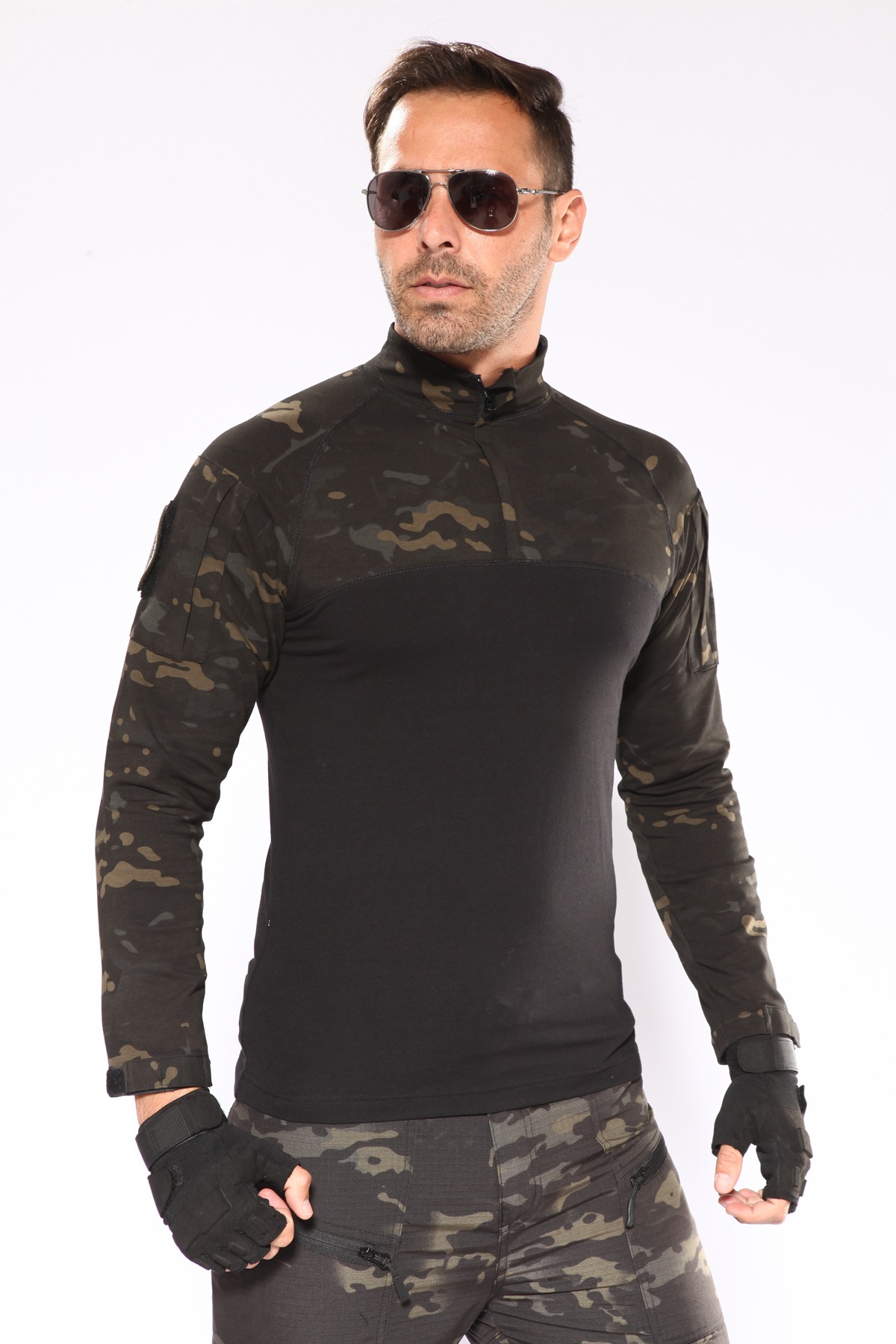 新款美军针织青蛙服长袖蛙服套装上衣迷彩野战套服训练服