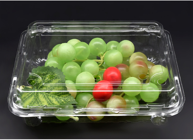 鲜果乐300m水果店草莓透明水果pet塑料盒 长方形一次性水果盒子