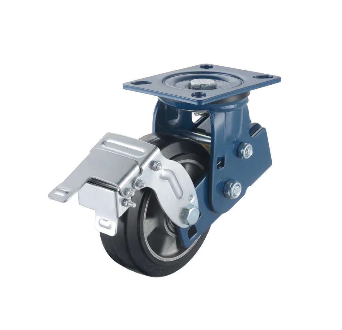 减震轮厂家 汽配厂脚轮 弹簧轮5 6 8寸避震轮 红色 白色减震轮