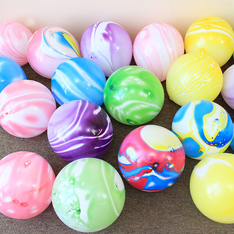 厂家直销 12寸特色玛瑙气球 印刷 云彩气球 特色油漆圆形玻璃气球