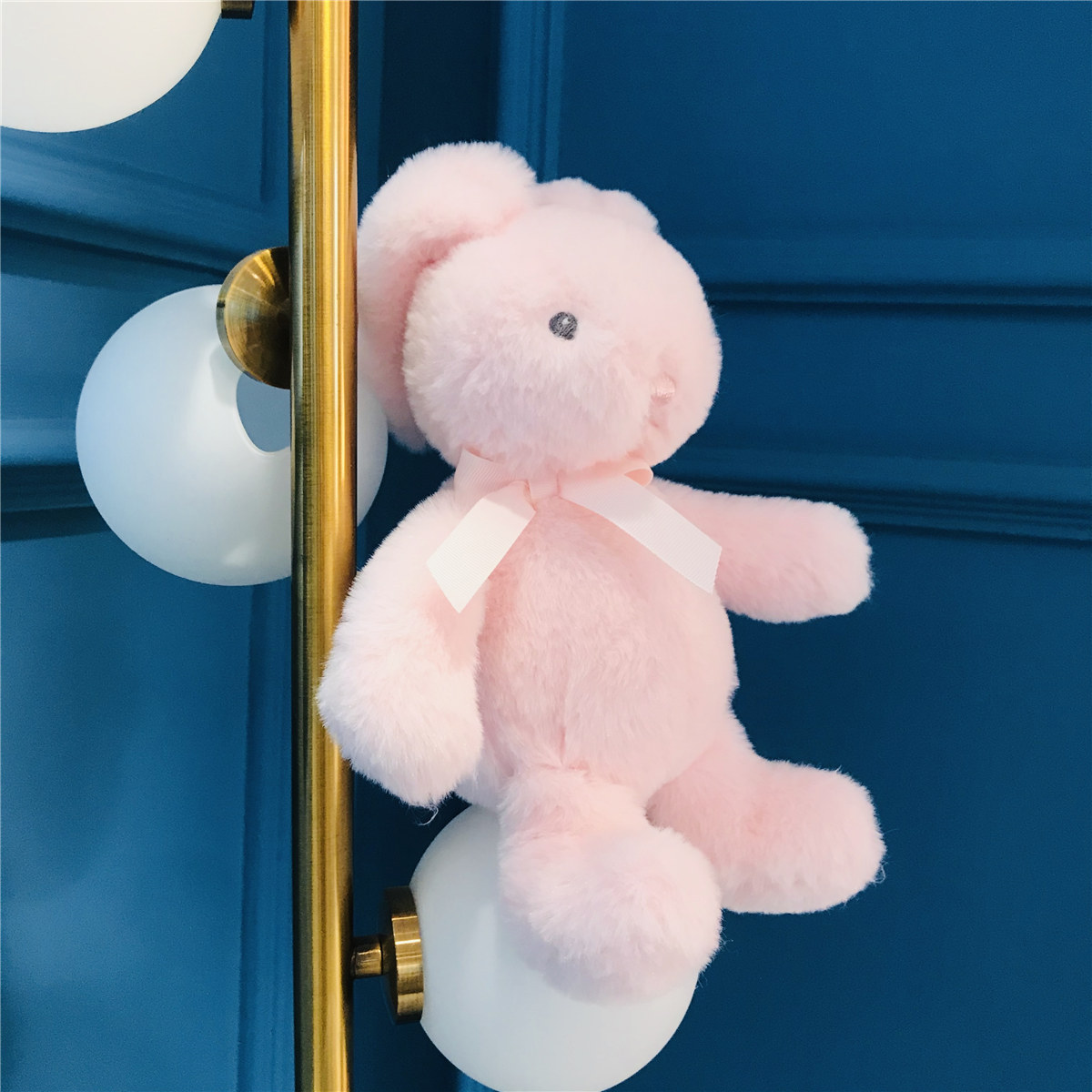 安抚宝宝兔子玩偶丝带长耳朵小粉兔毛绒玩具抓机娃娃公仔生日礼物