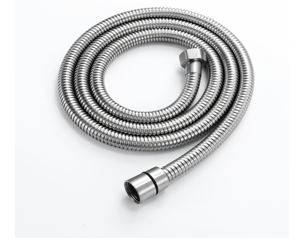 洗澡淋浴房浴室手持花洒喷头不锈钢拉丝金属管进水管软管水管子
