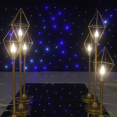 新款婚庆灯光路引铁艺t台路引路引路引婚庆用品灯光几何钻石路引