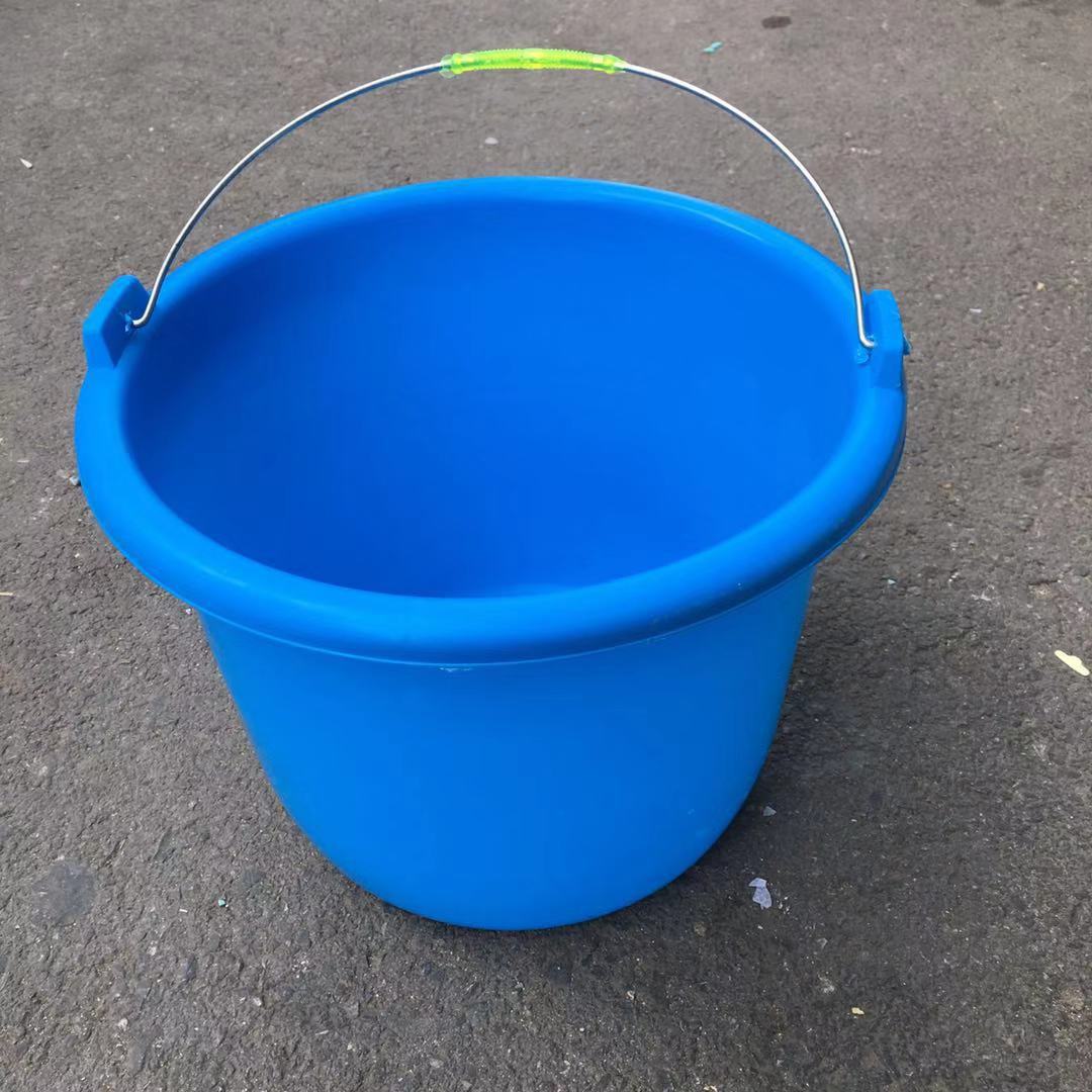 直径32厘米高25厘米 蓝色塑料水桶 加厚 手提水桶储水桶五元店