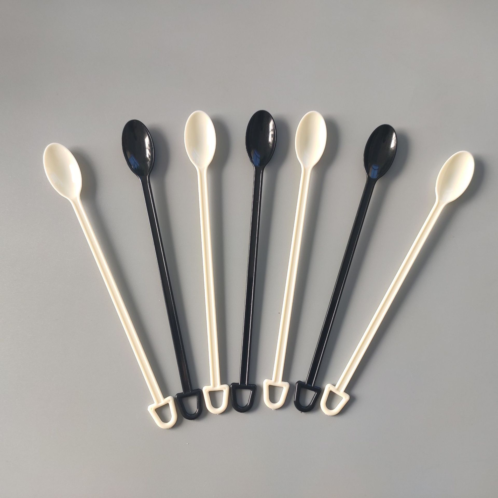 厂家直销咖啡搅拌棒一次性塑料长柄牛奶调羹奶茶品尝小勺子搅棒勺