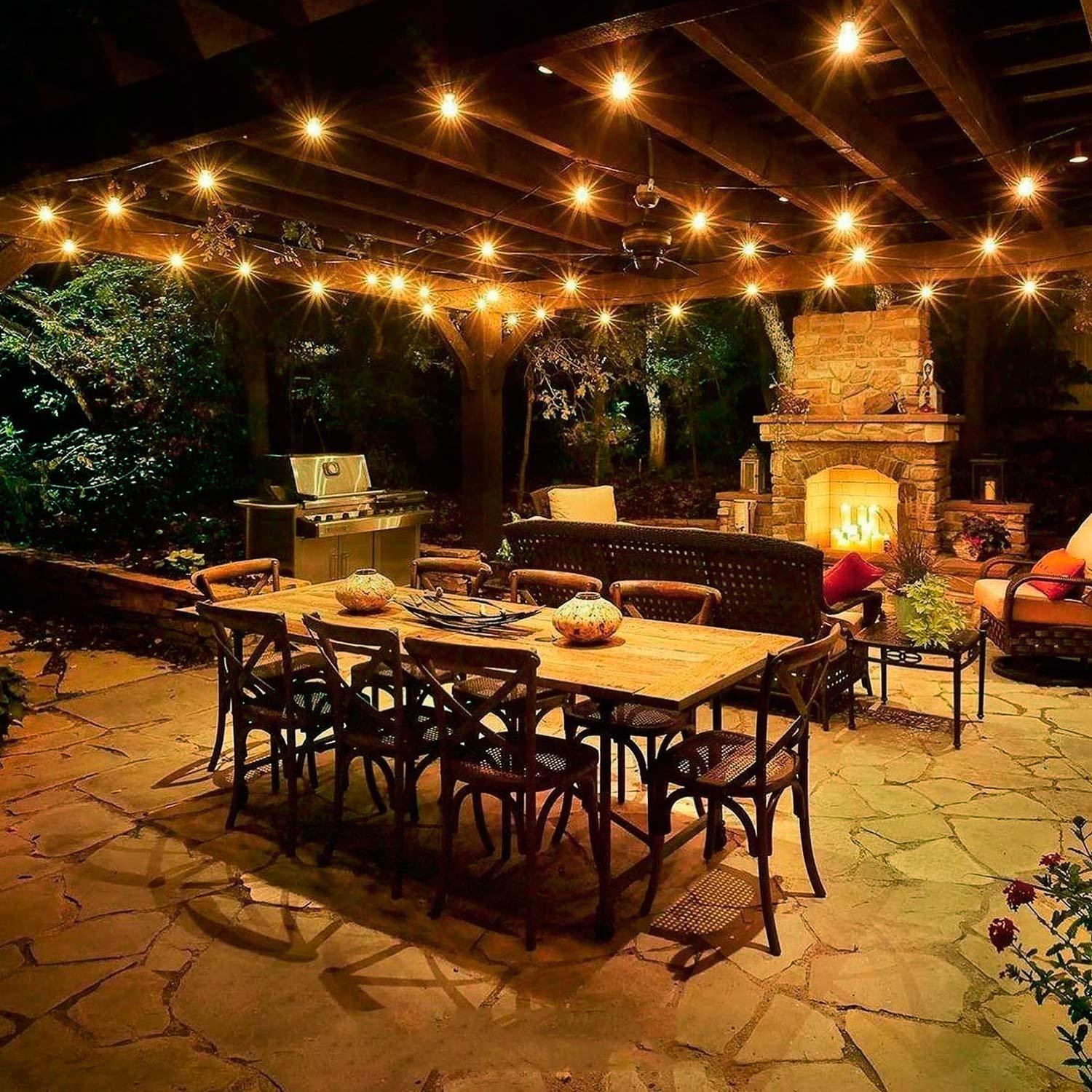 g40灯串 220v清光25灯欧规 庭院室内外婚礼装饰节日灯串 国内可用