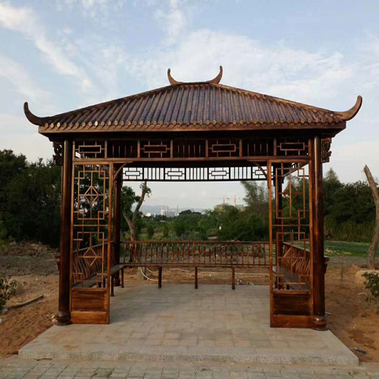 定制 木门楼 别墅四角古建门楼户外木门楼 实木防腐门楼 仿古门楼