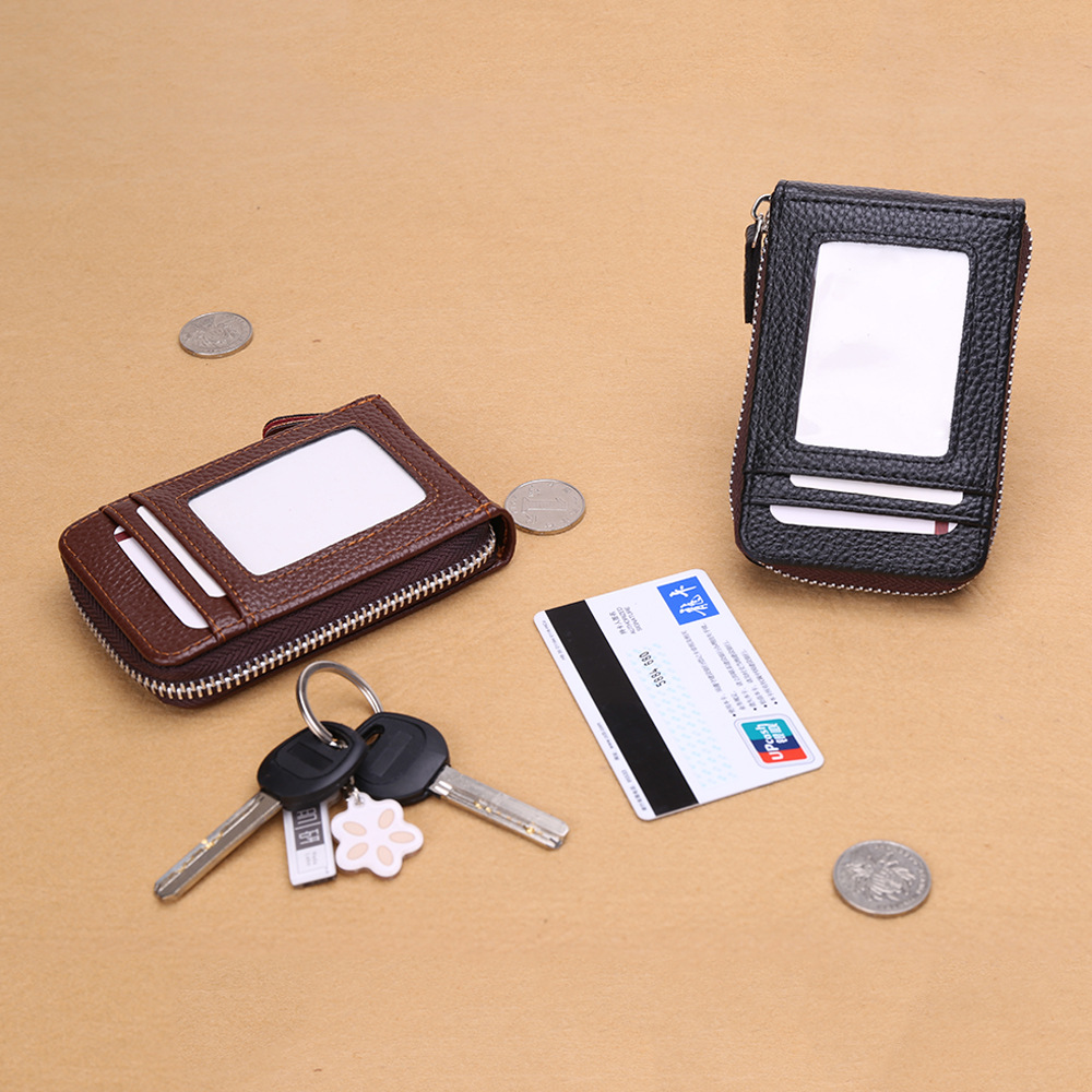 rfid风琴卡包多卡位男女士拉链零钱包带窗证件名片包银行卡套