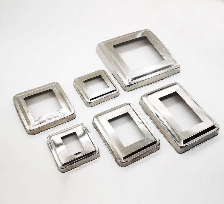 不锈钢楼梯配件长方形装饰盖扶手方饰盖子 立柱遮丑盖冲压高脚盖