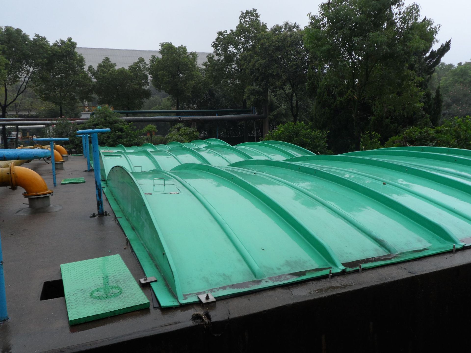 河南新乡污水池气体收集盖板 污水池密封阻燃盖板 防腐顶棚集气罩