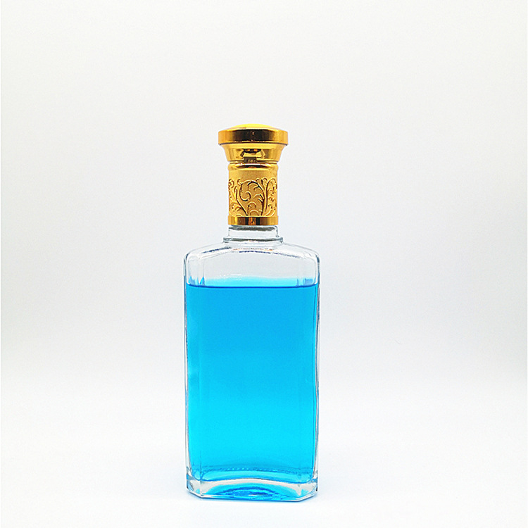 酒类包装厂家直销无铅玻璃瓶500ml扁方形白酒玻璃瓶 生产定制酒瓶