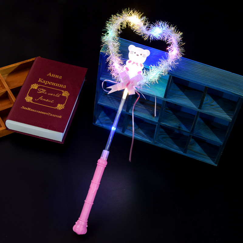 发光金丝仙女棒|闪光五星卡通魔法棒爱心棒|演唱会荧光棒玩具批发