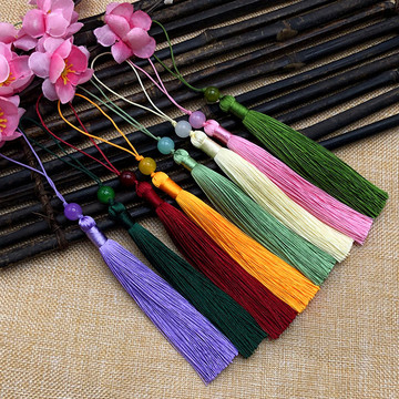 12cm带珠穗子流苏 刺绣团扇  扇子吊穗汉服书签流苏穗子优惠