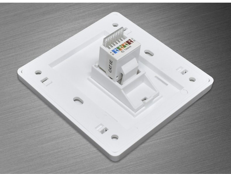 86型单口网络模块面板 电脑插座免打一位网络插座超五类rj45电脑